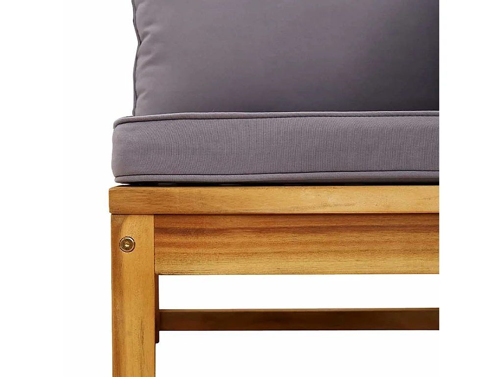 Salon de jardin avec coussins bois massif d'acacia