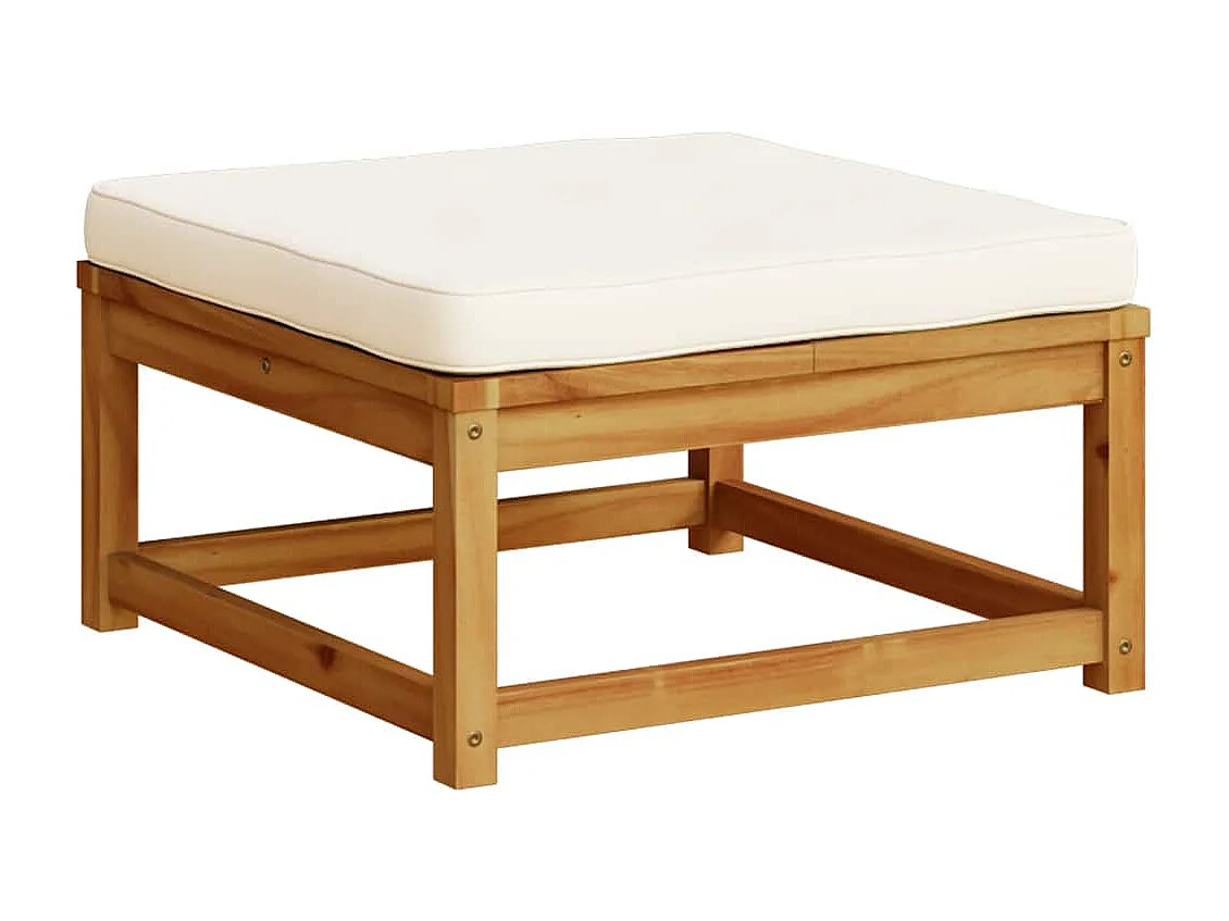 Salon de jardin 6 pcs avec coussins bois d'acacia solide