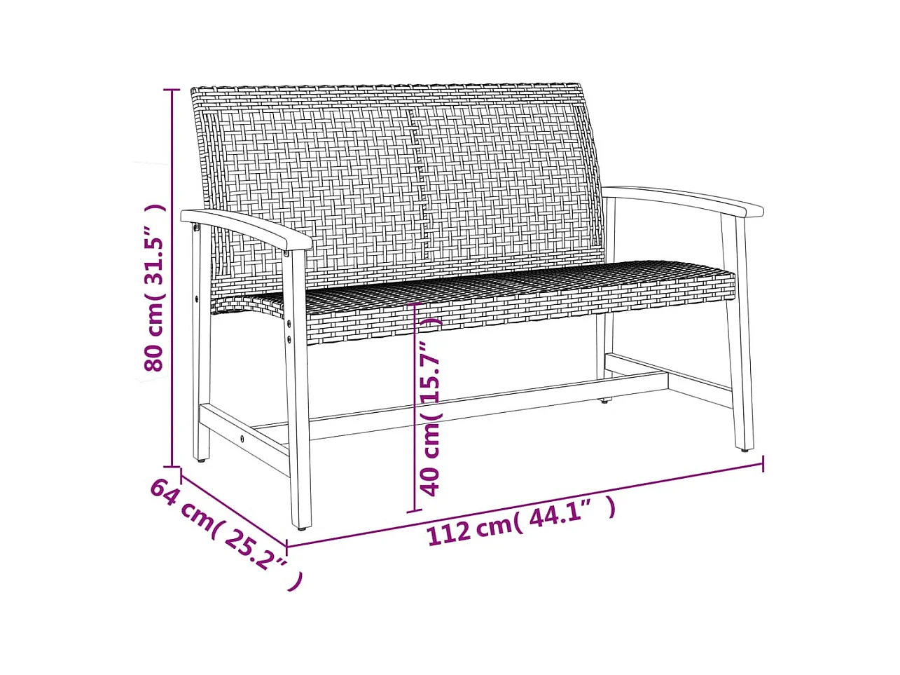 Salon de jardin 5 pcs beige résine tressée et bois d'acacia