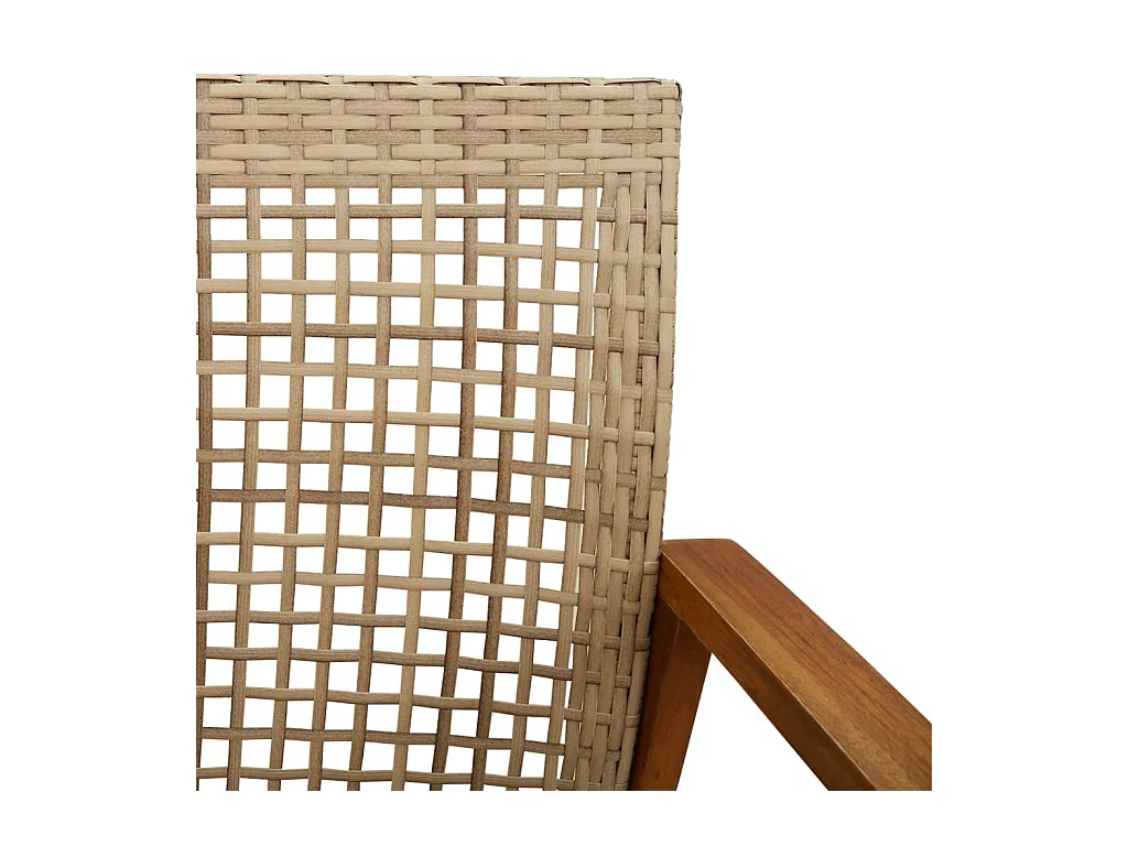 Salon de jardin 5 pcs beige résine tressée et bois d'acacia