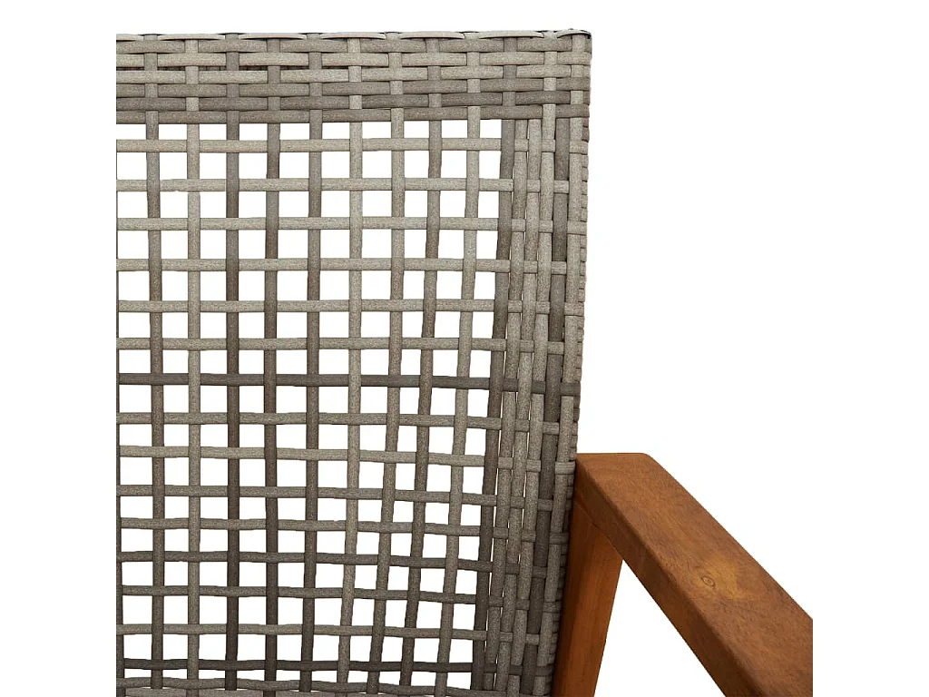 Ensemble de bistro 3 pcs gris résine tressée et bois d'acacia