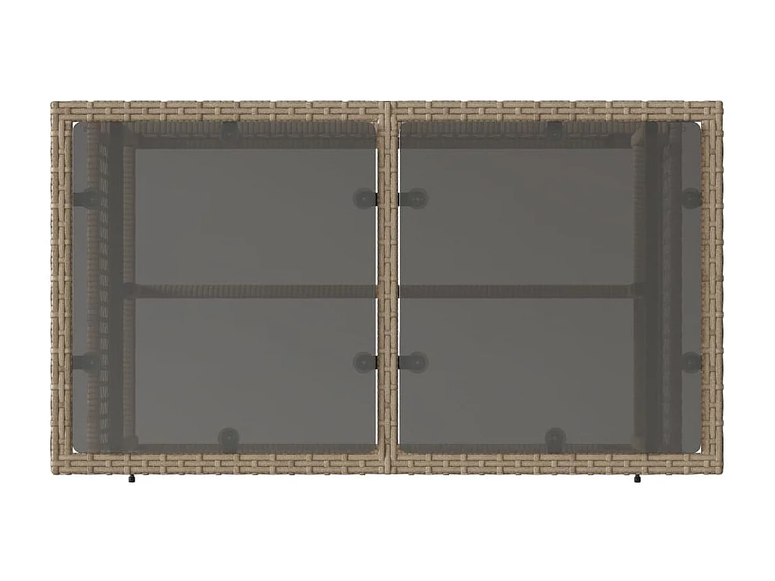 Salon de jardin avec coussins 4 pcs beige résine tressée verre