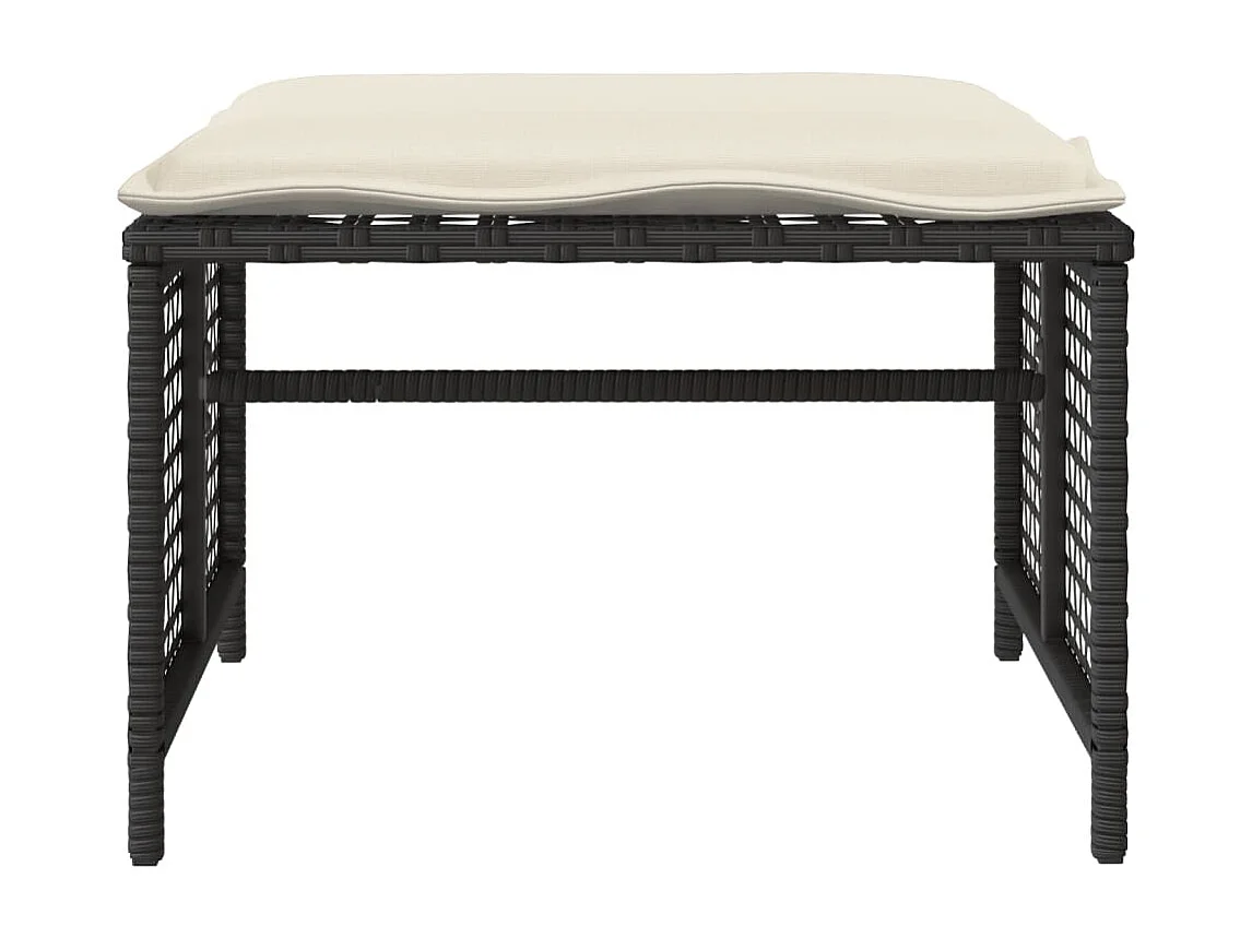 4-tlg. Garten-Sofagarnitur mit Kissen Schwarz Poly Rattan Glas