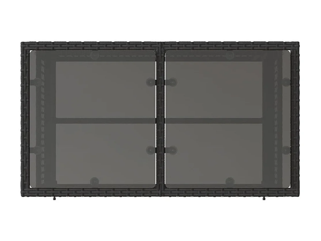 4-tlg. Garten-Sofagarnitur mit Kissen Schwarz Poly Rattan Glas