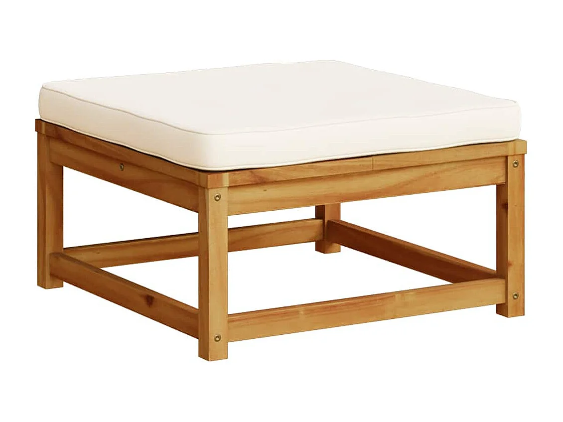 11pcs conjunto lounge jardim c/almofadões madeira maciça acácia