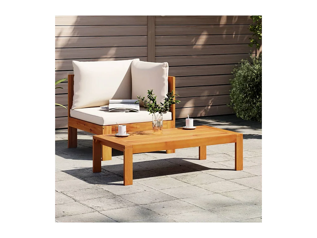 Set Divani da Giardino 2pz con Cuscini Legno Massello di Acacia