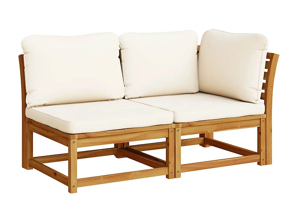 Set Salotto da Giardino 10 pz con Cuscini Legno Massello Acacia