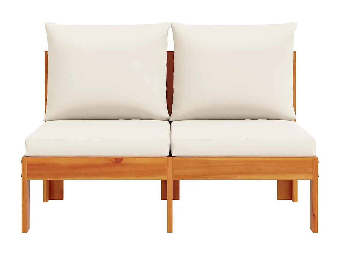 Tuinbank 2-zits met kussens massief acaciahout