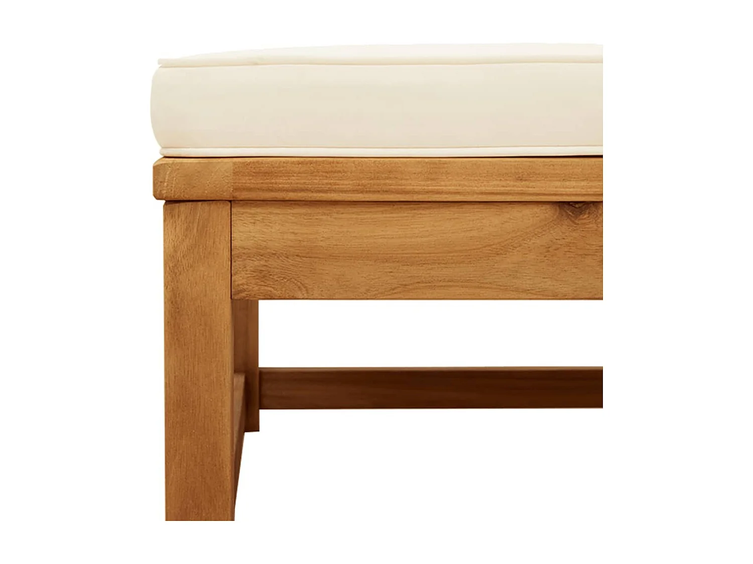 Repose-pied de jardin avec coussins bois massif d'acacia