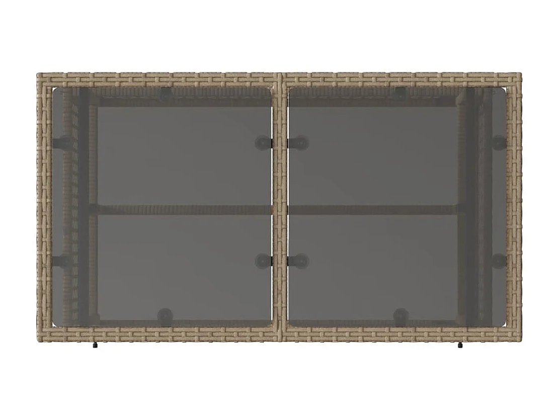 4-tlg. Garten-Sofagarnitur mit Kissen Beige Poly Rattan Glas