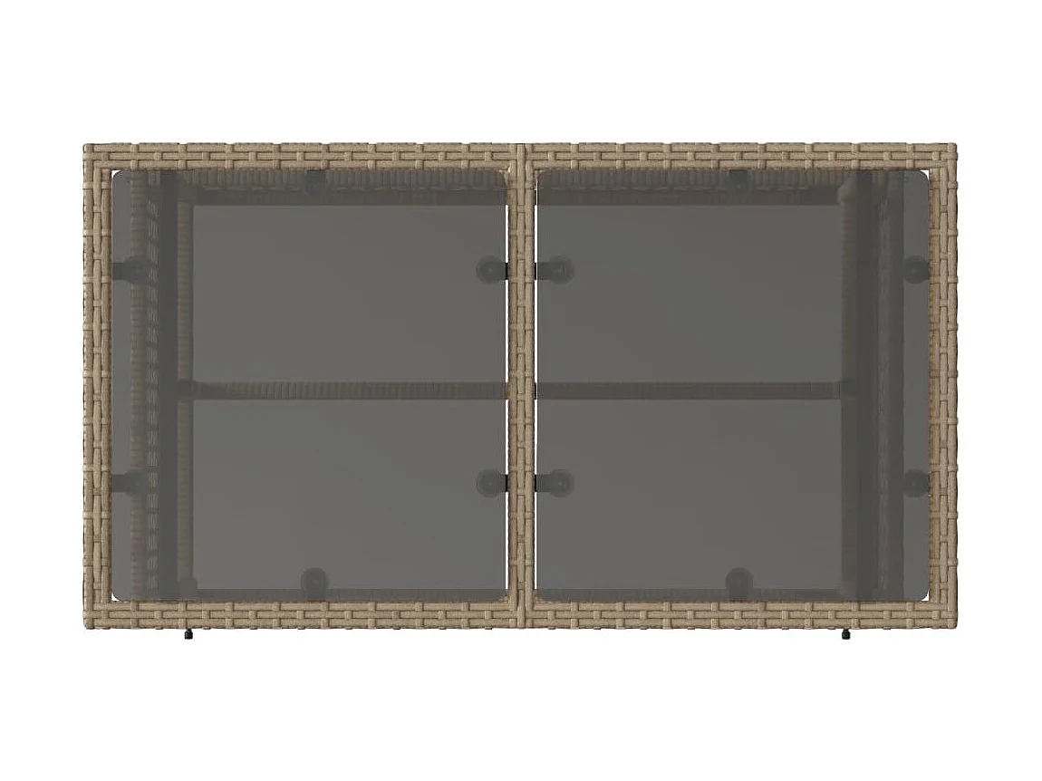 Salon de jardin avec coussins 4 pcs beige résine tressée verre