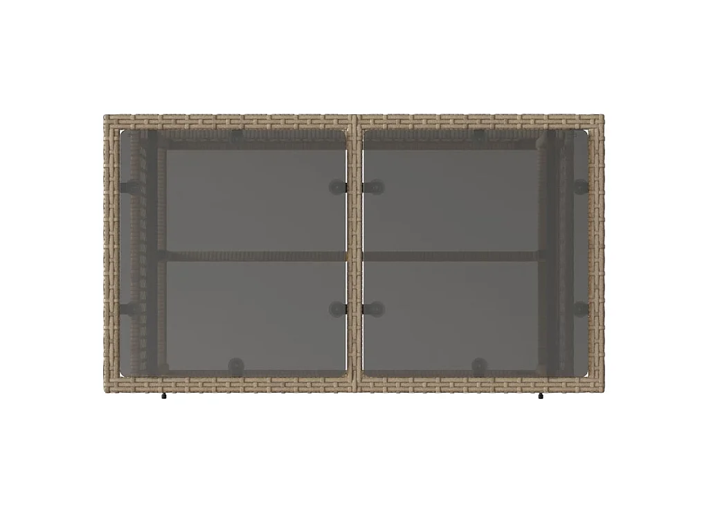 Salon de jardin avec coussins 4 pcs beige résine tressée verre