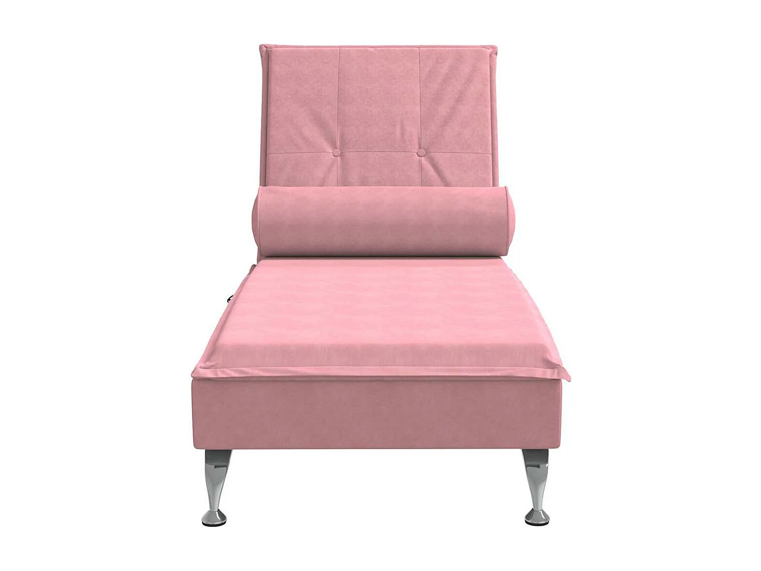 Massage chaise longue met bolster fluweel roze