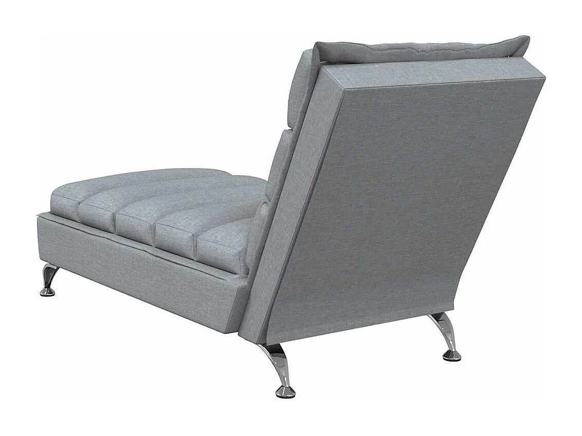 Chaise longue de massage avec coussins gris clair tissu