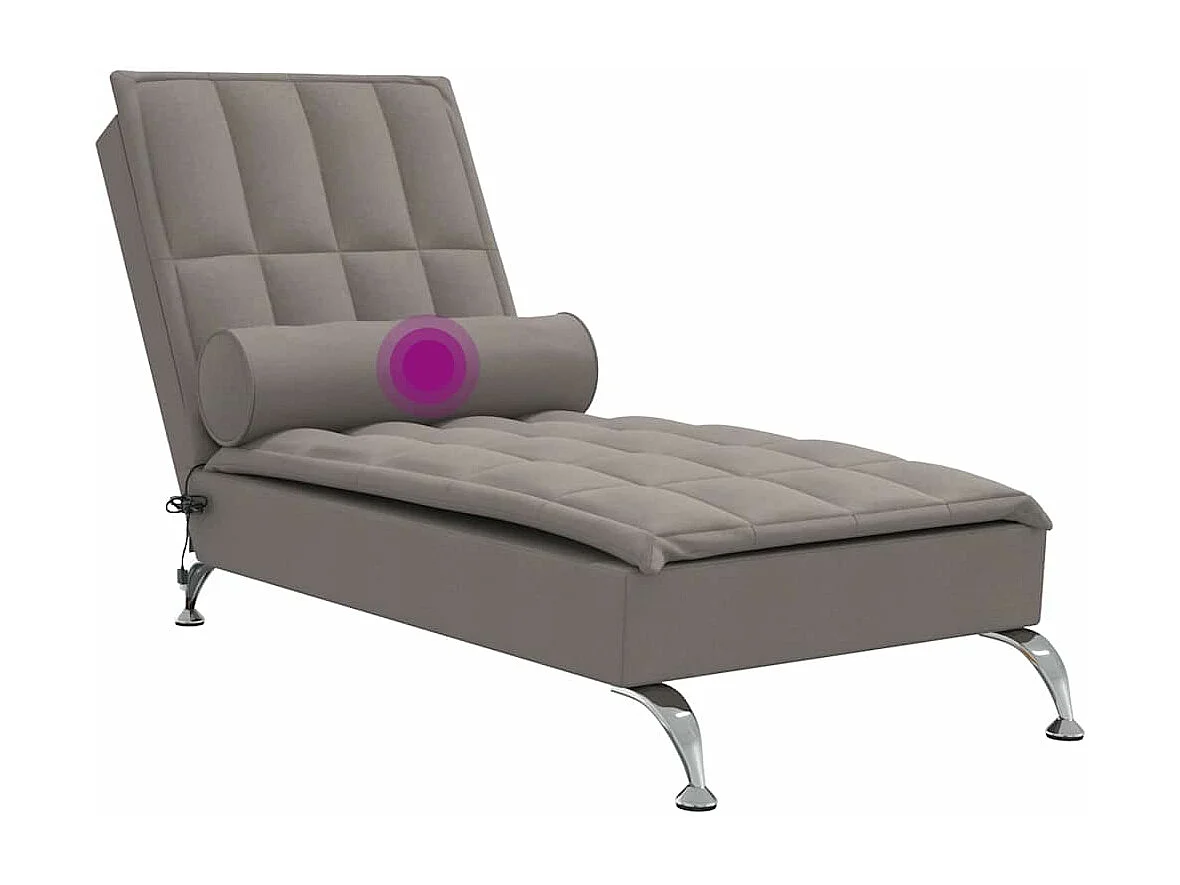 Chaise Longue Massaggi con Capezzale Tortora in Tessuto