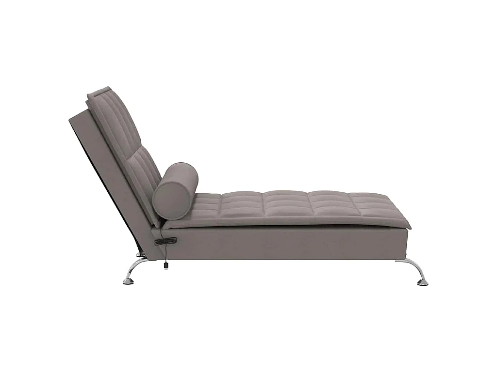 Chaise longue de massage avec traversin taupe tissu