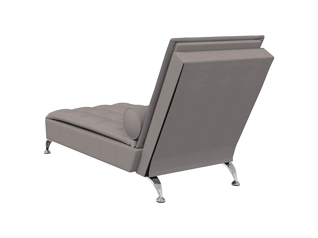Chaise longue de massage avec traversin taupe tissu