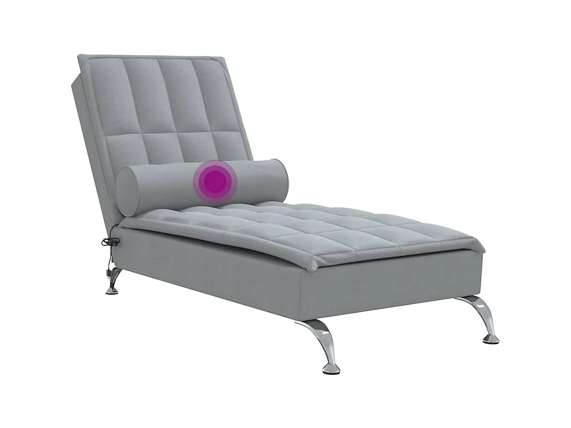 Sofá diván de masaje con cojín de tela gris claro