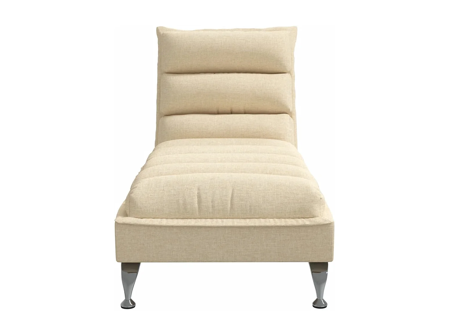 Chaise longue avec coussins crème tissu