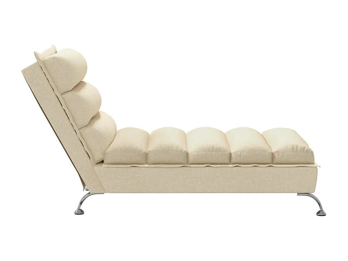 Chaise longue avec coussins crème tissu