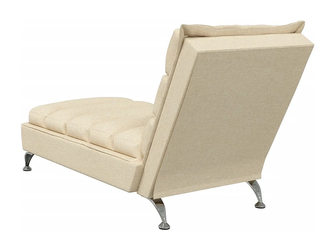 Chaise longue avec coussins crème tissu
