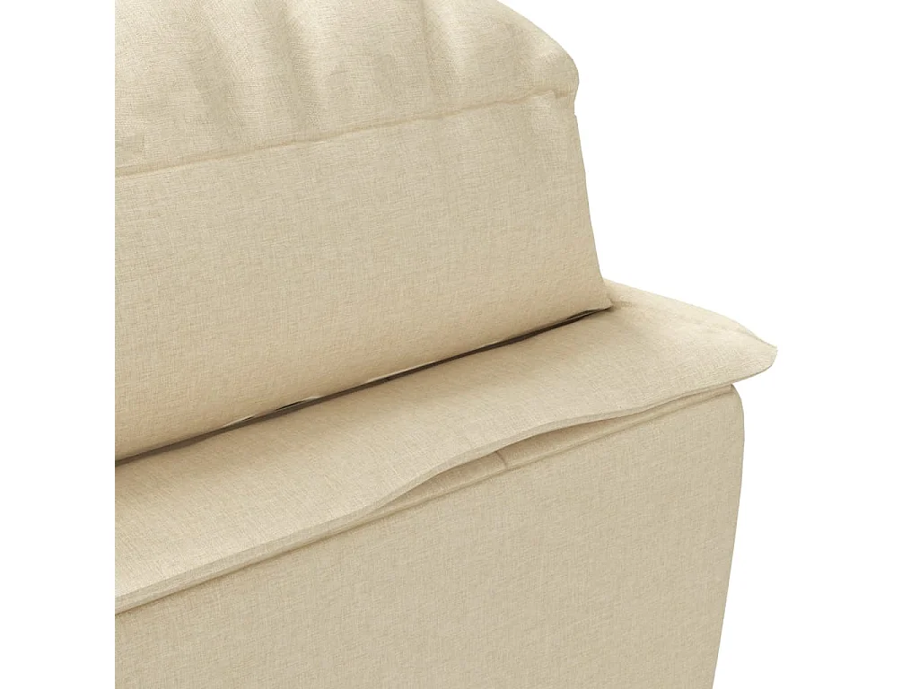 Chaise longue avec coussins crème tissu