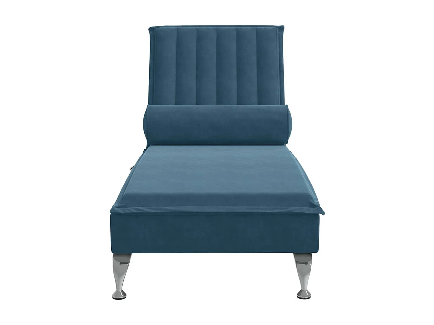 Chaise longue de massage avec traversin bleu velours