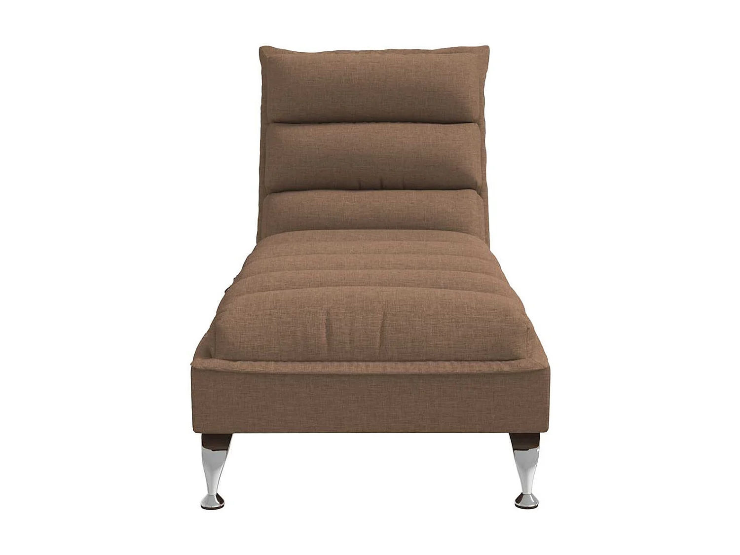 Chaise lounge de massagem com almofadões tecido castanho