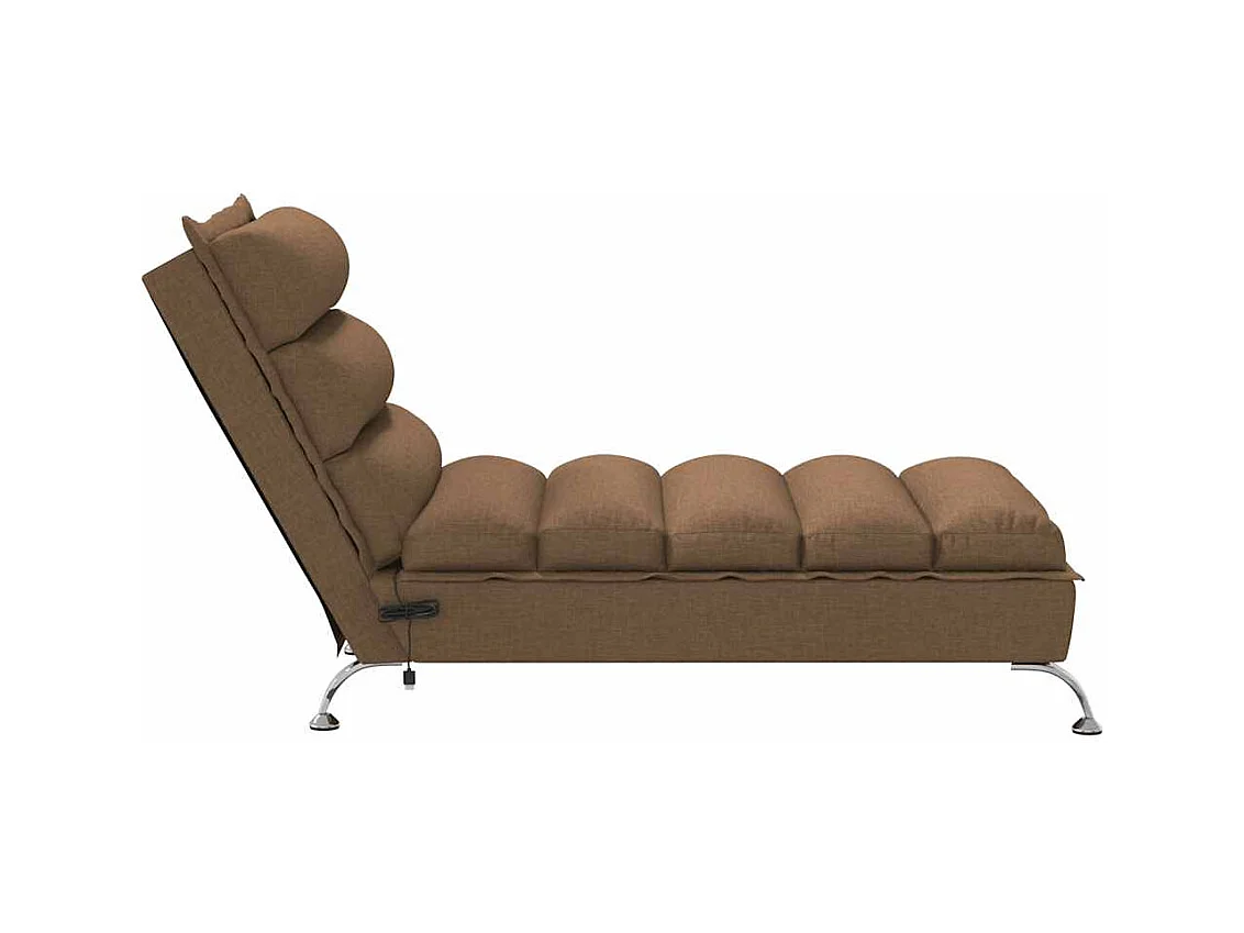 Massage-Chaiselongue mit Kissen Braun Stoff