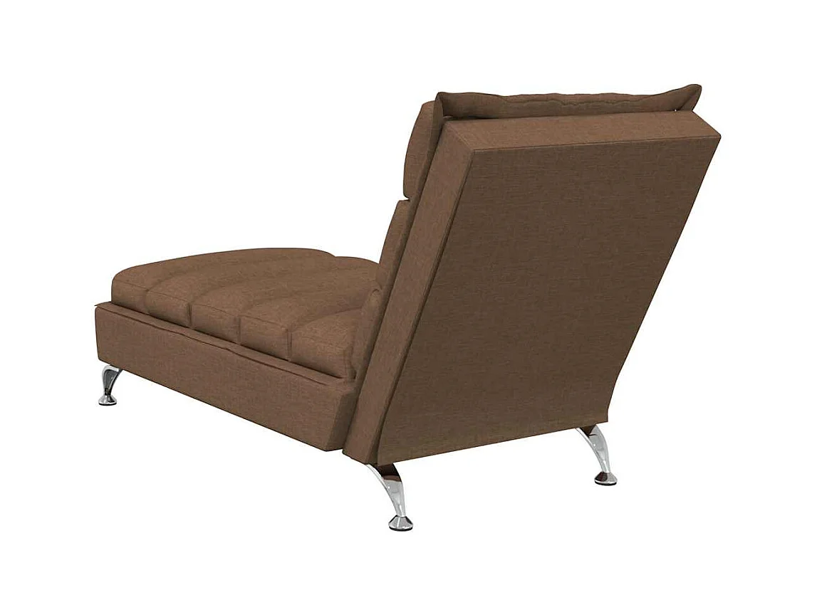 Massage-Chaiselongue mit Kissen Braun Stoff