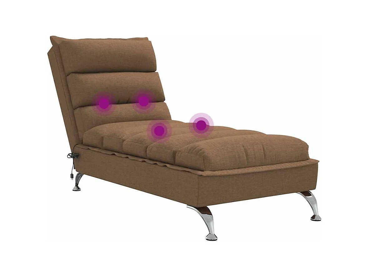 Massage-Chaiselongue mit Kissen Braun Stoff