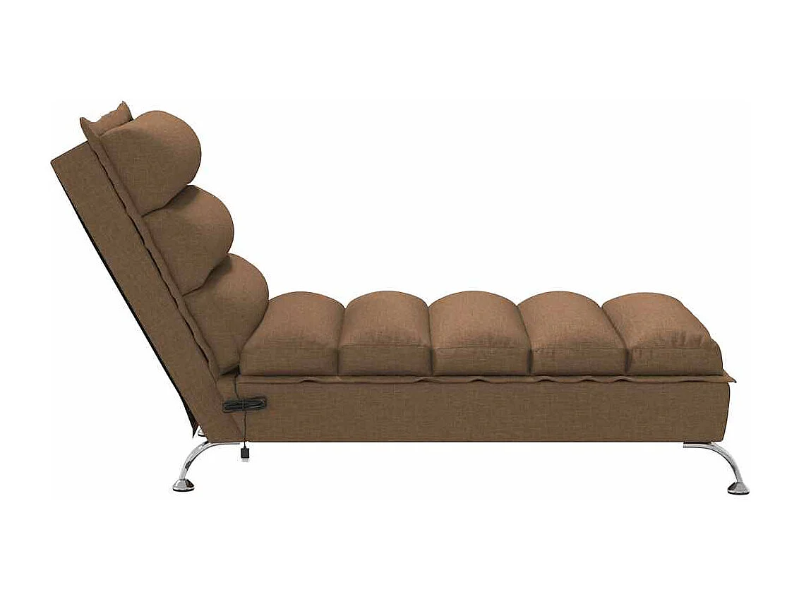 Massage-Chaiselongue mit Kissen Braun Stoff