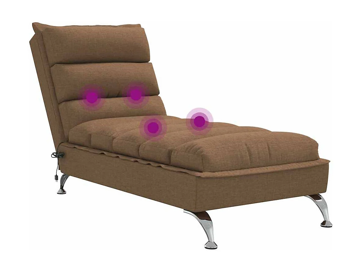 Massage-Chaiselongue mit Kissen Braun Stoff