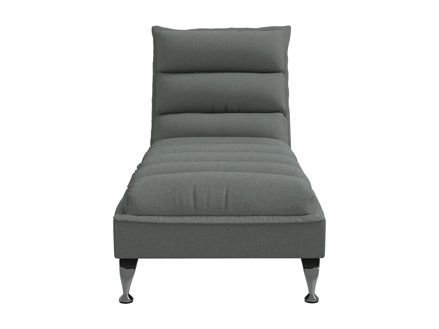 Chaise longue avec coussins gris foncé tissu