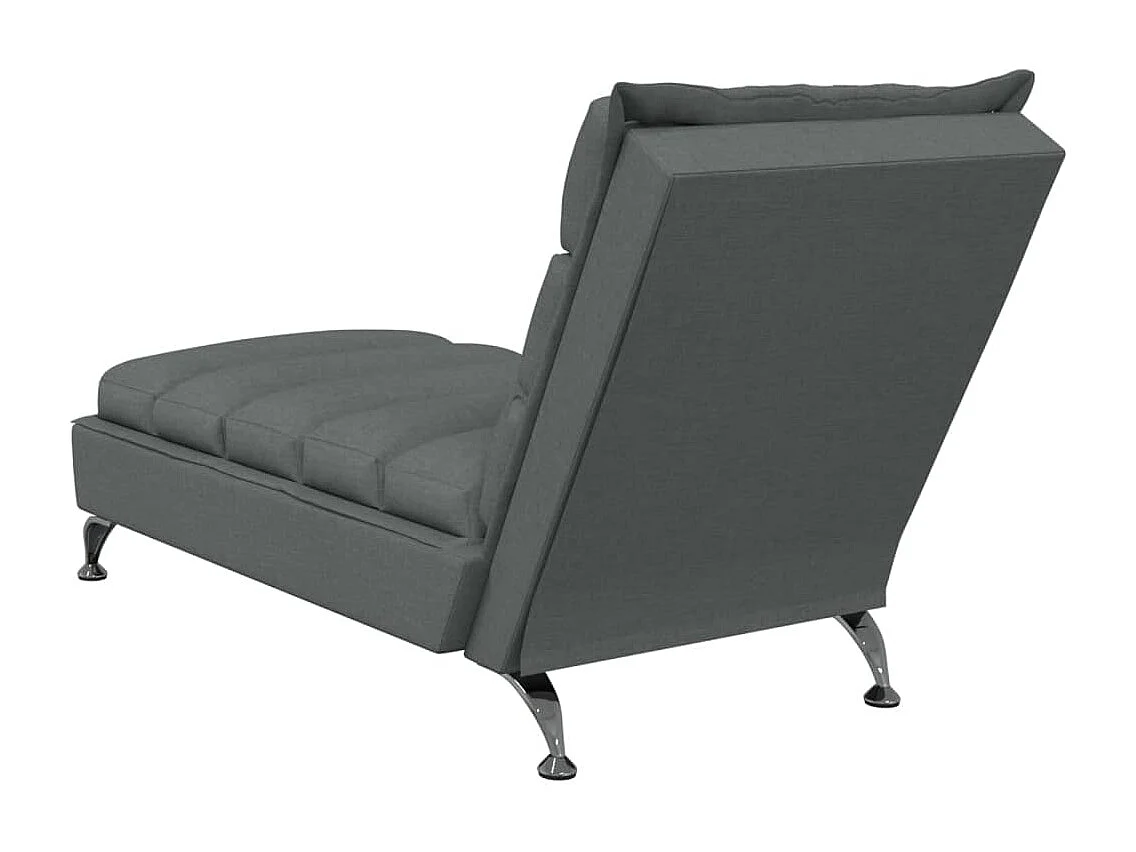 Chaise longue avec coussins gris foncé tissu