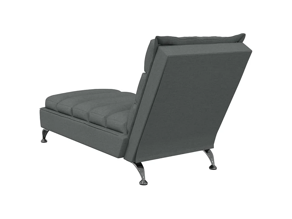 Chaise longue avec coussins gris foncé tissu