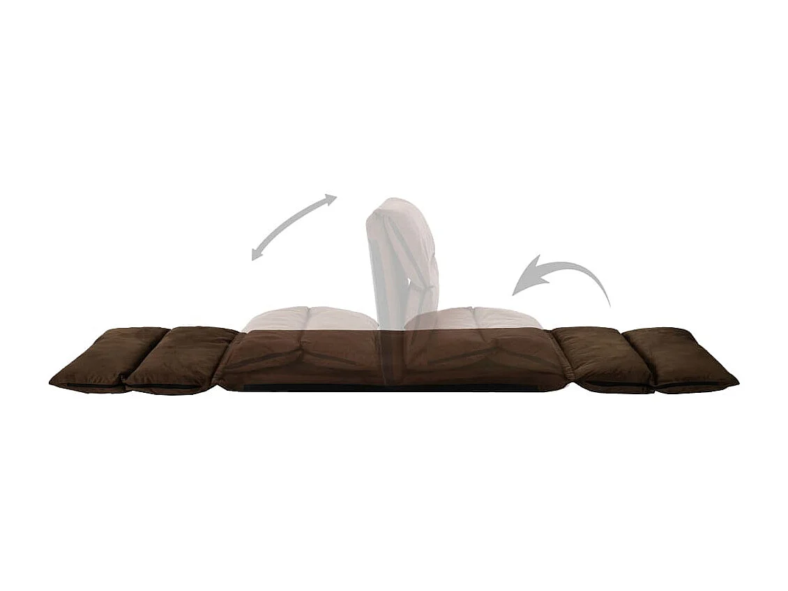Tumbona de suelo plegable microfibra marrón