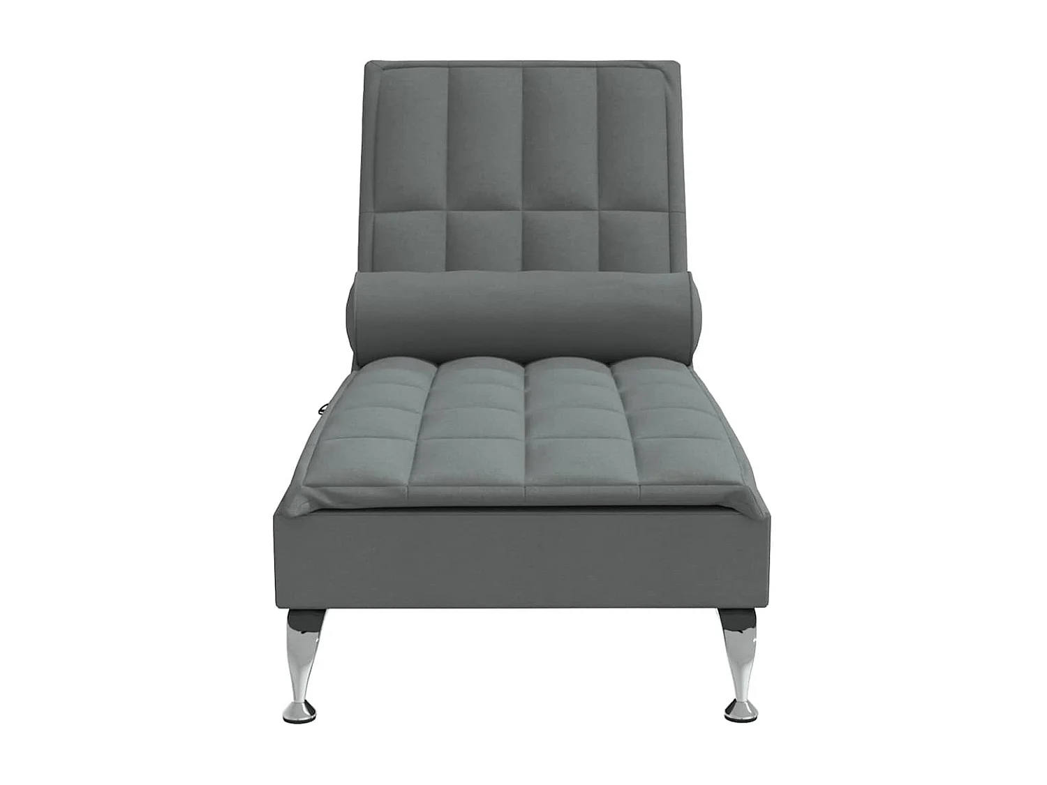 Chaise lounge de massagem com rolo tecido cinzento-escuro