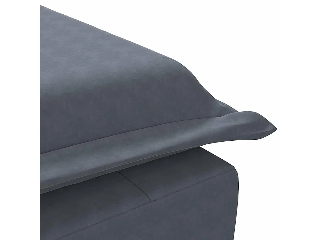 Chaise longue de massage avec traversin gris foncé velours