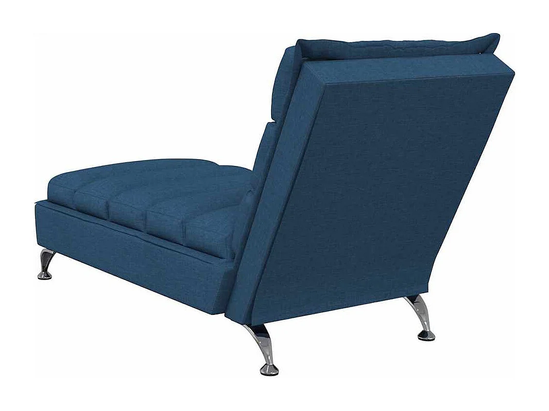 Chaise Longue Massaggi con Cuscini Blu in Tessuto