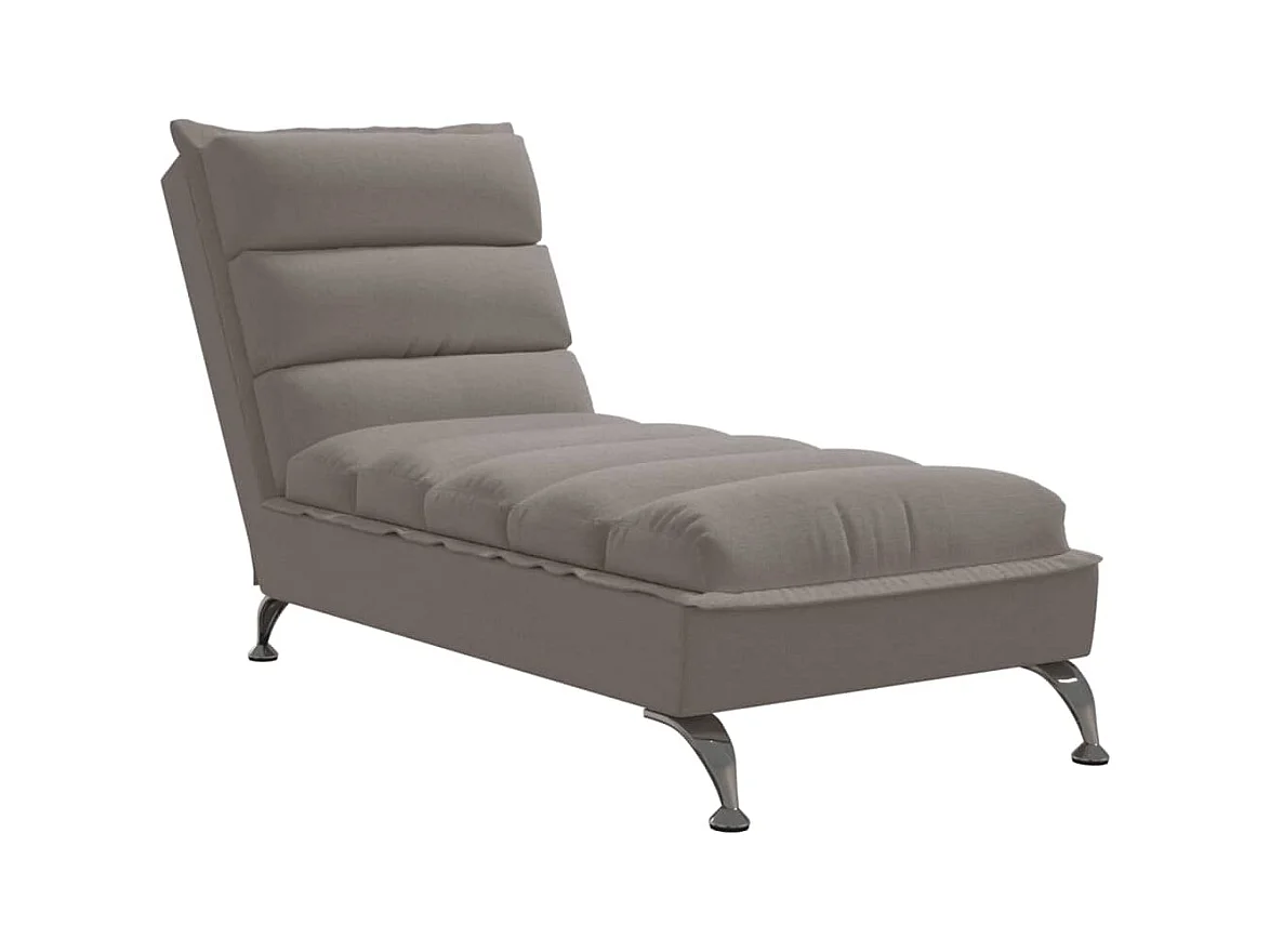 Chaise longue avec coussins taupe tissu