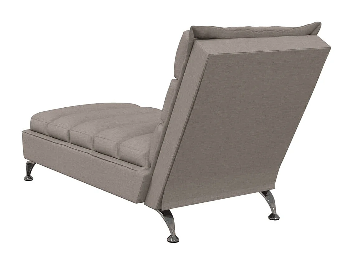 Chaise longue avec coussins taupe tissu