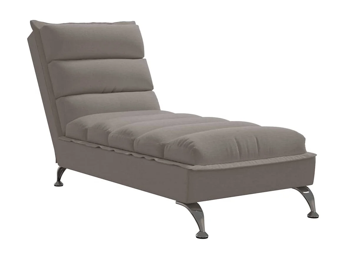 Chaise longue avec coussins taupe tissu