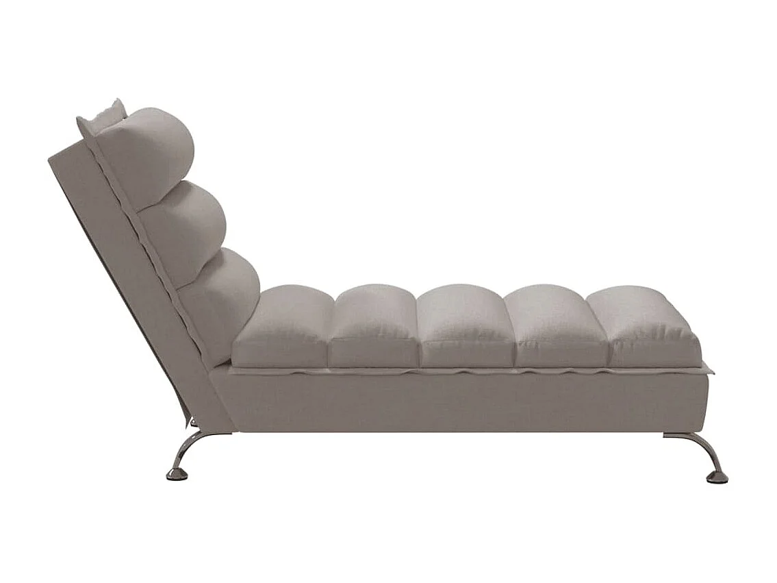 Chaise longue avec coussins taupe tissu