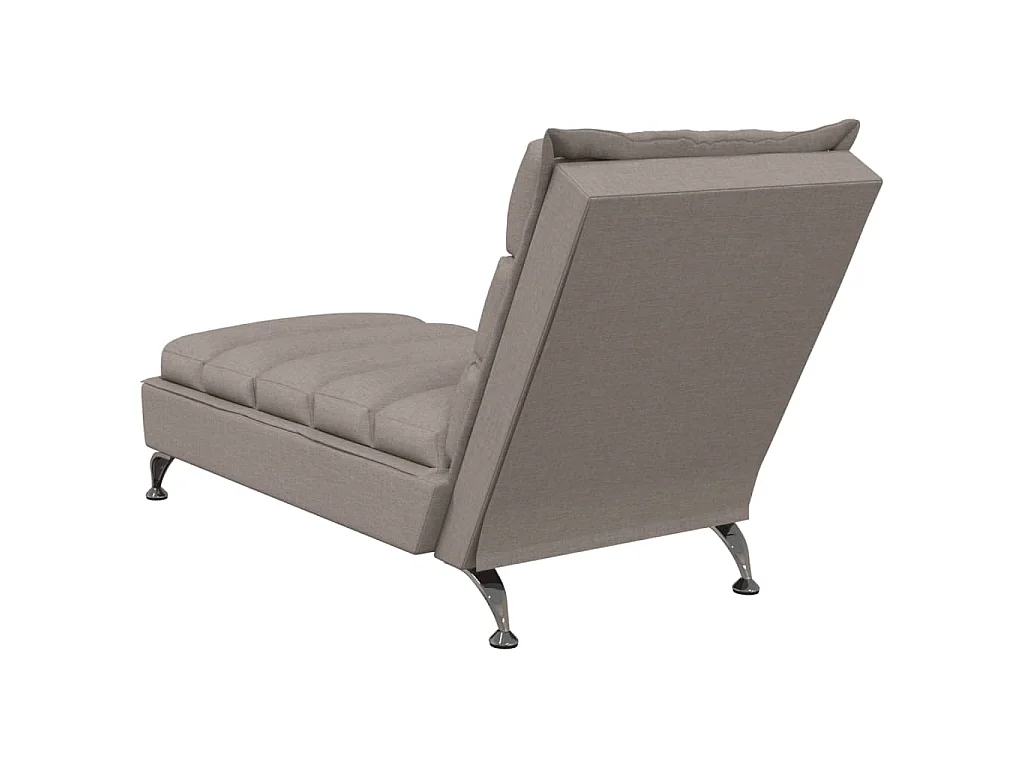 Chaise longue avec coussins taupe tissu