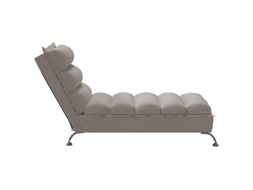 Chaise longue avec coussins taupe tissu
