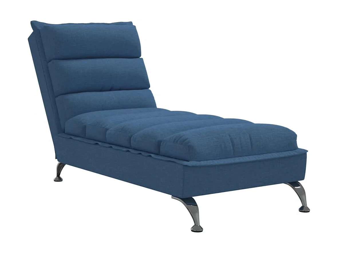 Chaise longue avec coussins bleu tissu