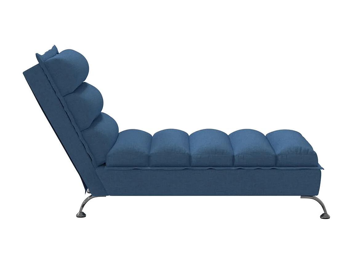 Chaise longue avec coussins bleu tissu