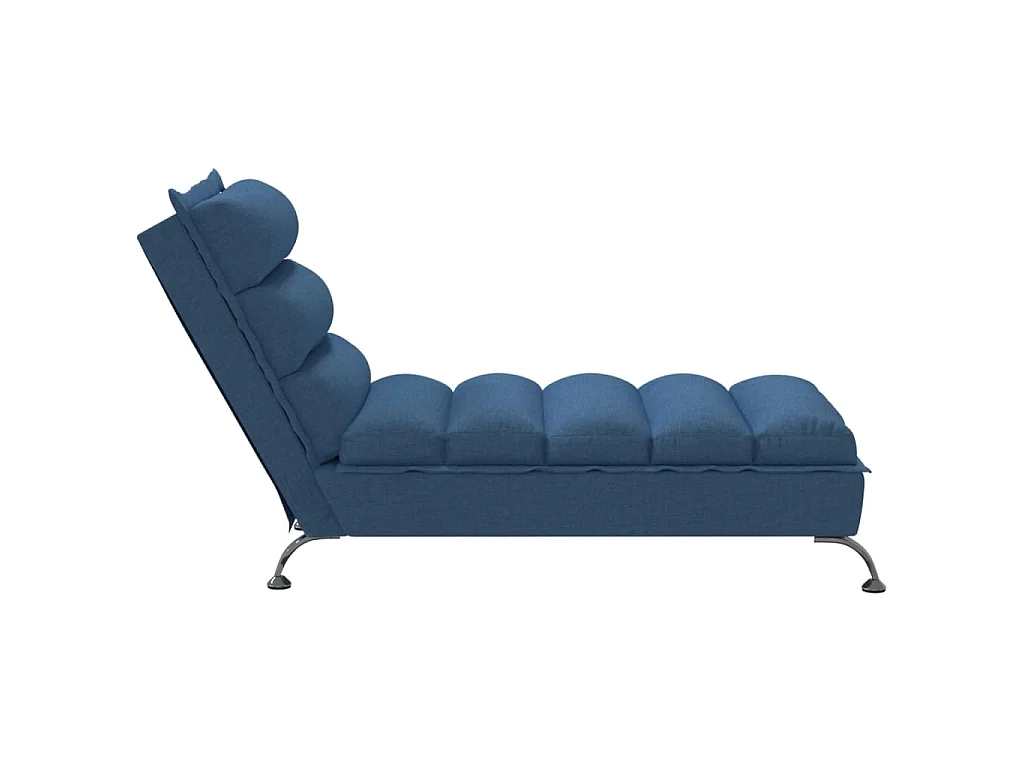 Chaise longue avec coussins bleu tissu