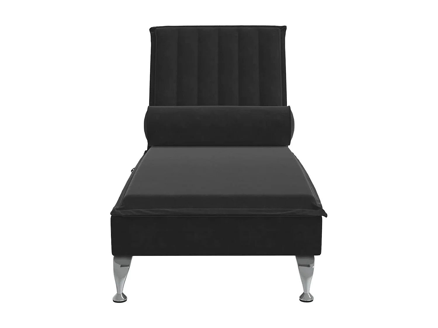 Chaise lounge de massagem com rolo veludo preto